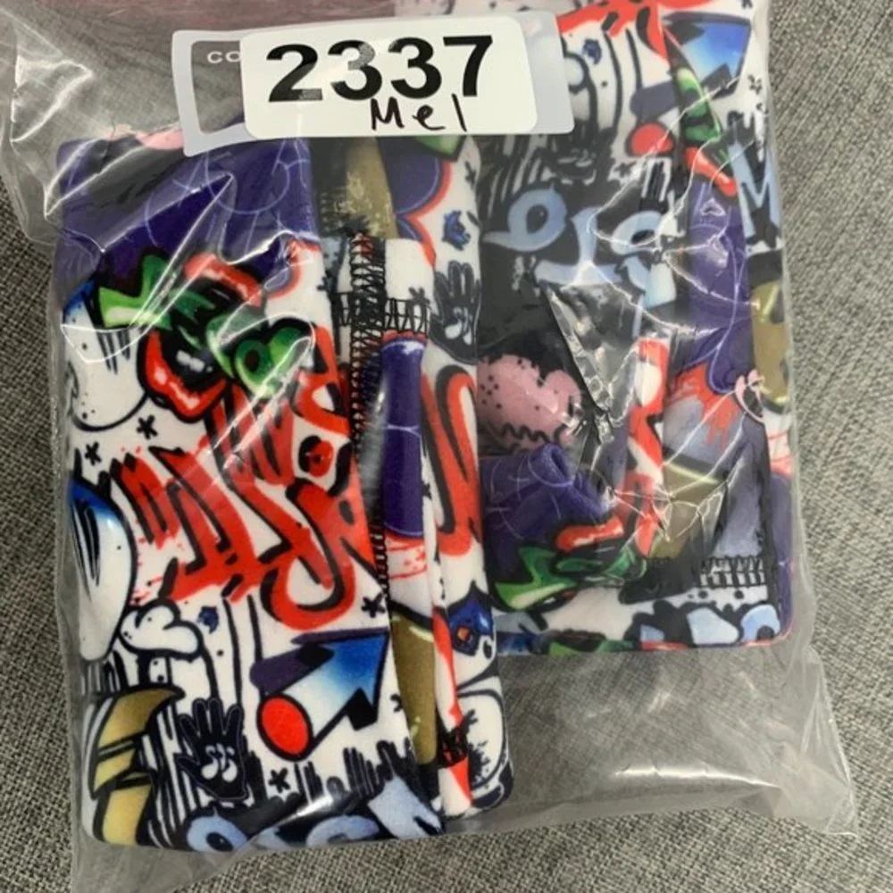 2 New! Gaiter Mask Face Cloth Mask Scarf Cover Up Graffiti‎ Hip Hop Print